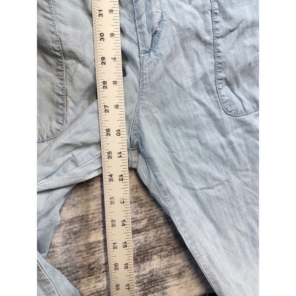 Gap Sailor Wide Leg Pants 10R Bleached Chambray Blue Tencel Lyocell 130000-02 - Picture 6 of 8